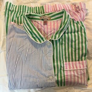 J.Crew - Long-sleeve cotton poplin pajama set in cocktail stripe